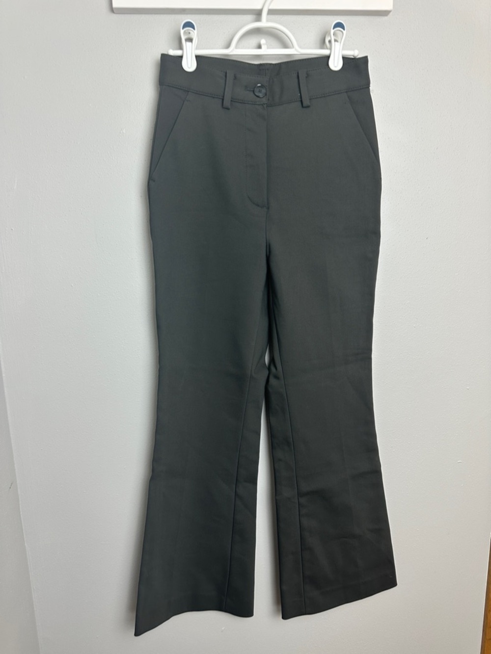 Massimo Dutti Charcoal Gray Ankle Flare Trouser Pant Women’s Size 2 5022/722